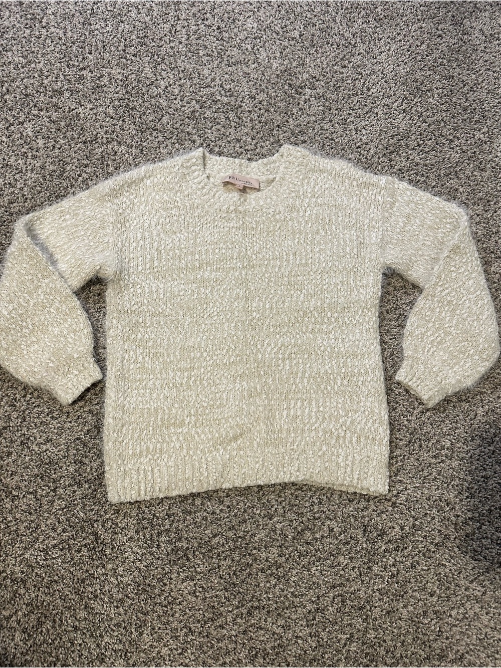 Philosophy Cream Bouclé Knit Pullover